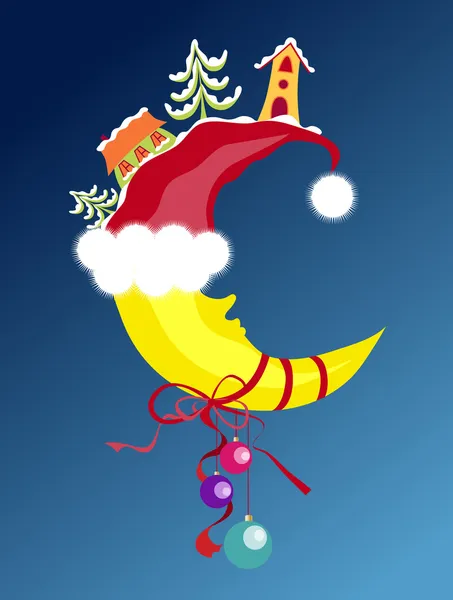 Noël & Lune du Nouvel An — Image vectorielle