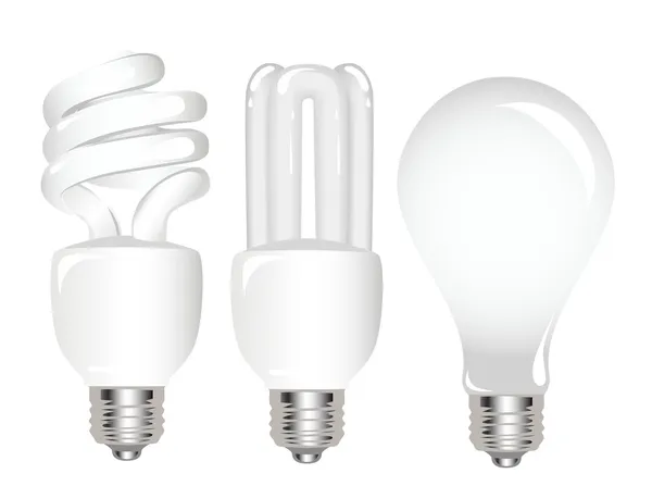 Types of light bulbs — Stock Vector