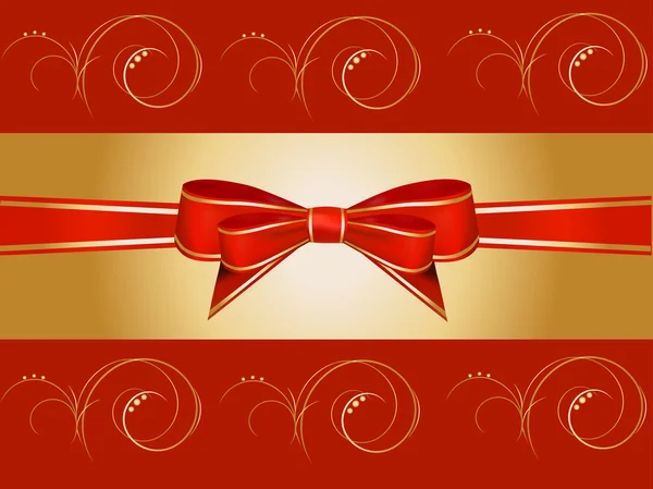 赤いクリスマスの弓 — ストックベクタ
