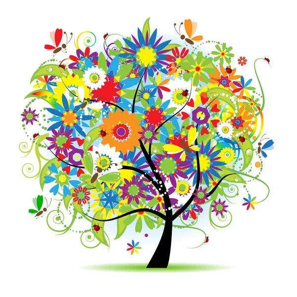 Krásné květinové strom — Stockový vektor