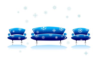 Sofa and armchair, christmas design clipart