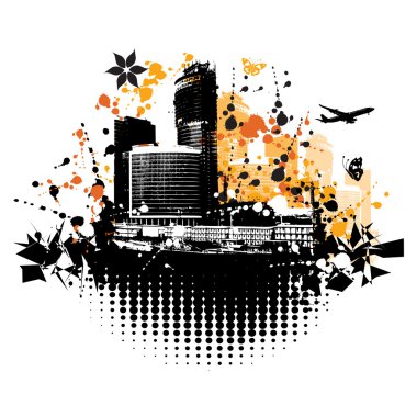 Cityscape background, urban art clipart