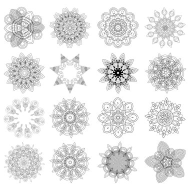 Set of design elements, flowers clipart