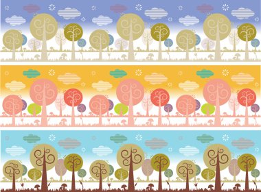 Nature landscape with trees clipart