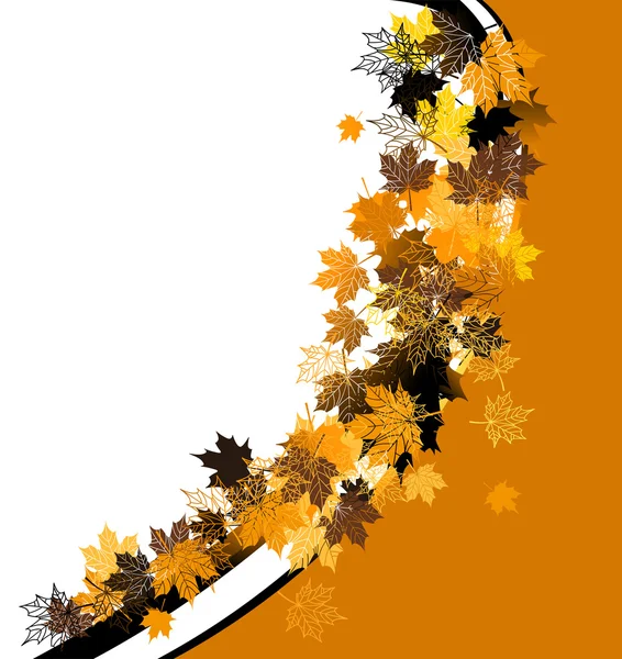 Осенняя рама: кленовый лист. Место для вашего — стоковый вектор