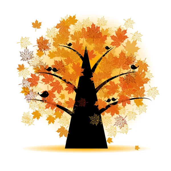 Кленове дерево, осіннє листя осінь — стоковий вектор