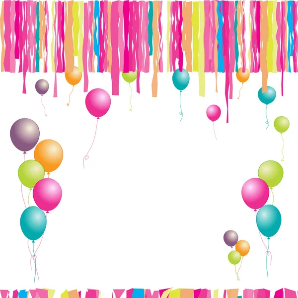 Alles Gute zum Geburtstag! Luftballons und Konfetti. i — Stockvektor