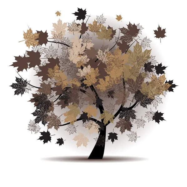 Maple tree, autumn leaf fall — Stock Vector