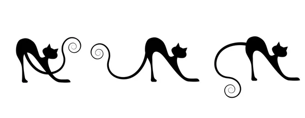 Siluet kucing hitam untuk desain Anda - Stok Vektor