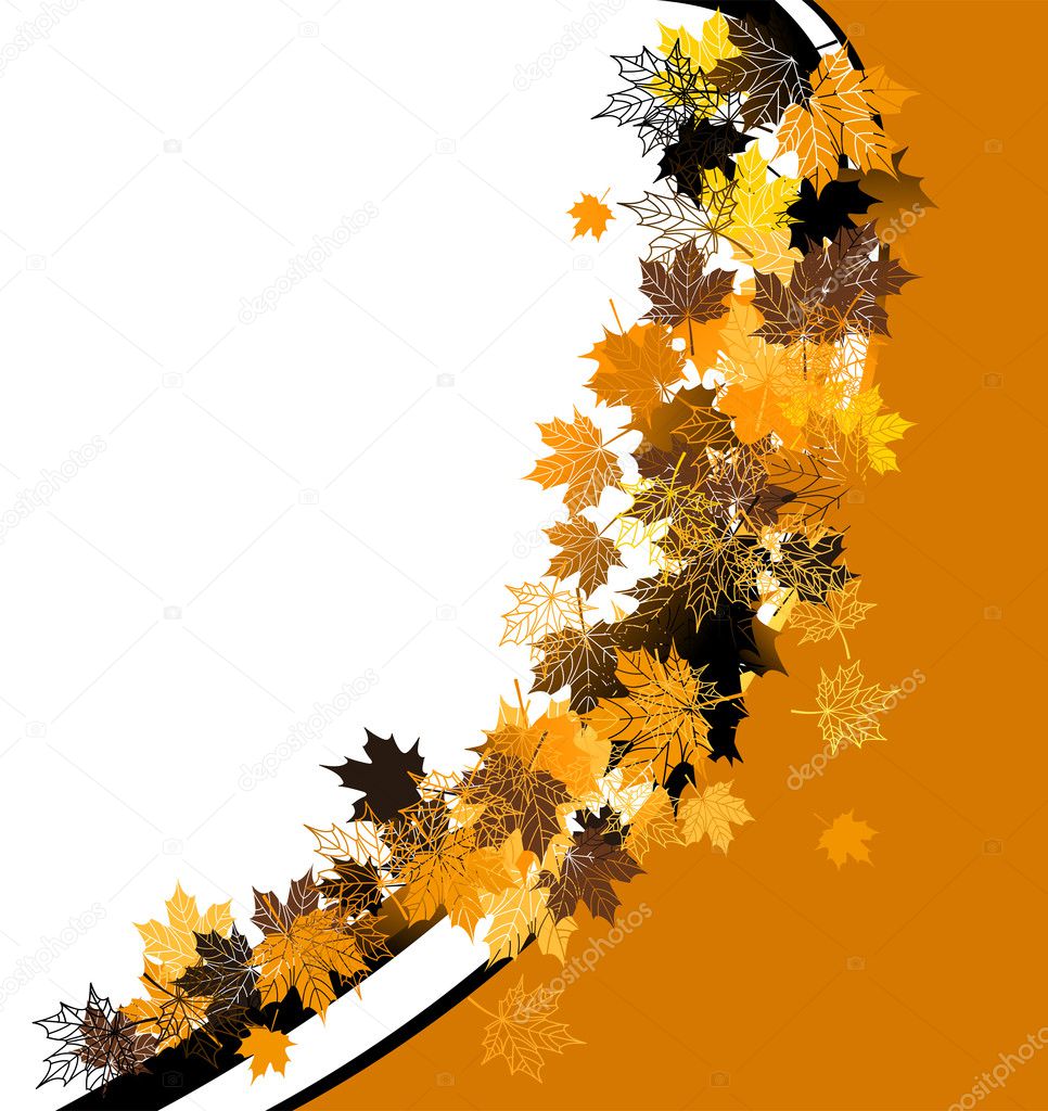 Autumn frame: maple leaf. Place for your