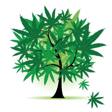 Art tree fantasy, cannabis leaf clipart