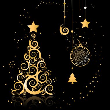 Christmas tree beautiful clipart