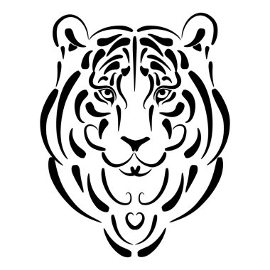 Tiger stylized silhouette clipart