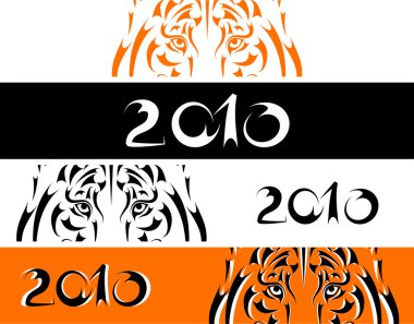 Tiger banners, symbol new year clipart