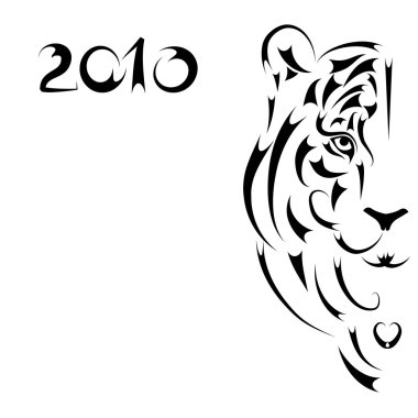 Tiger stylized silhouette clipart