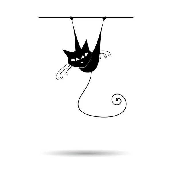 Silhueta de gato preto para o seu design — Vetor de Stock
