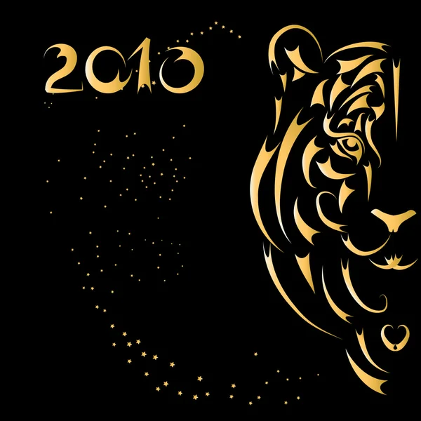 Tygr stylizované silueta, symbol rok — Stockový vektor