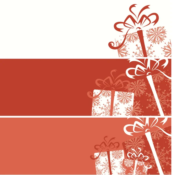 Bandeiras de caixa de presente de Natal — Vetor de Stock
