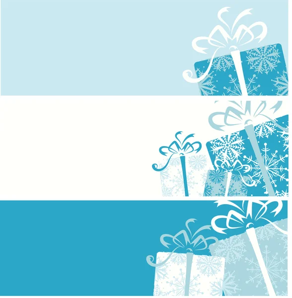 Banderas de caja de regalo de Navidad — Vector de stock