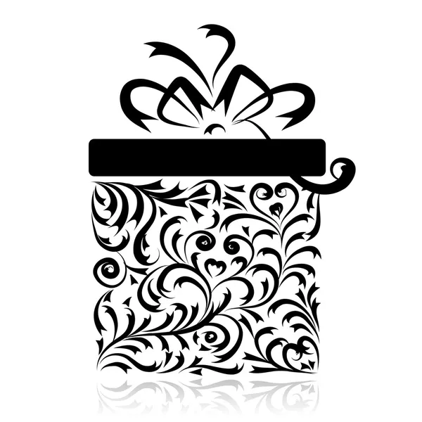 Gift box stylized for your design — Stock Vector