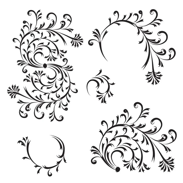 Квітковий орнамент, елементи дизайну — стоковий вектор