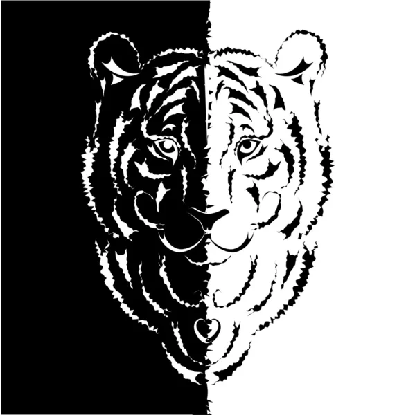 Silhouette tigrée stylisée, année symbole — Image vectorielle