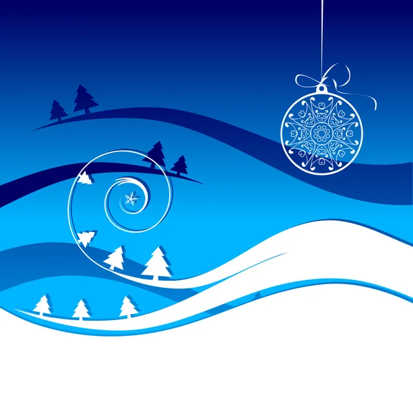 Zimní dovolená, vánoční přání — Stockový vektor