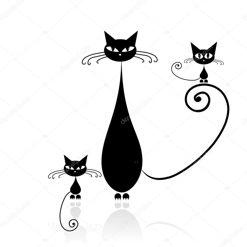 Vecteurs Pour Silhouette Chat Illustrations Libres De Droits Pour Silhouette Chat Depositphotos