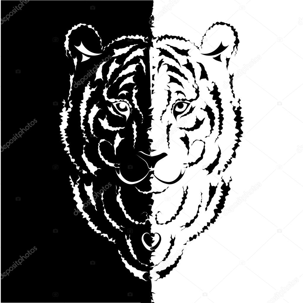 Tiger stylized silhouette, symbol year