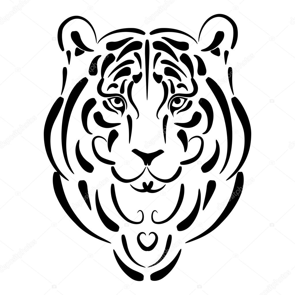 Tiger stylized silhouette