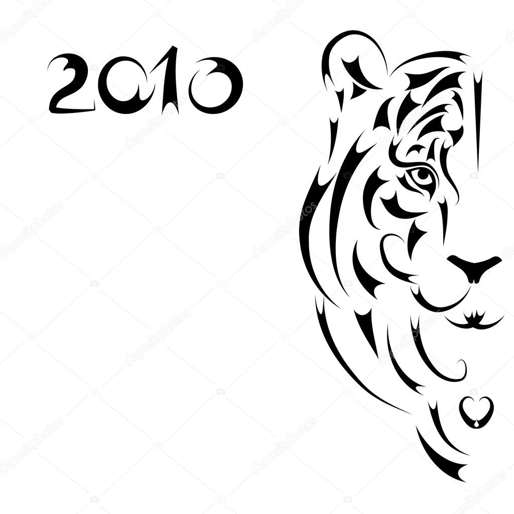 Tiger stylized silhouette