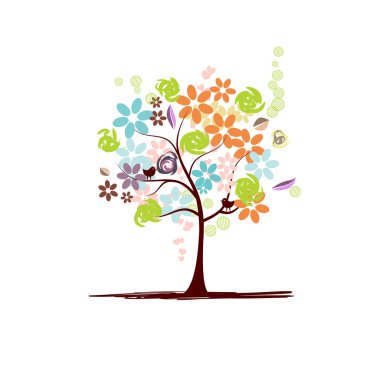 Floral tree beautiful clipart