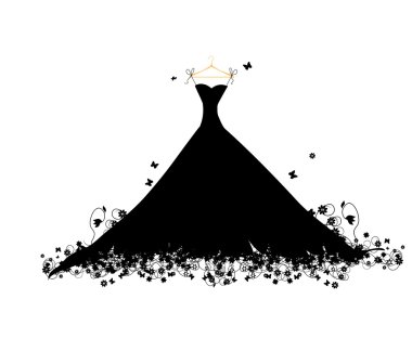 Dress black on hander clipart