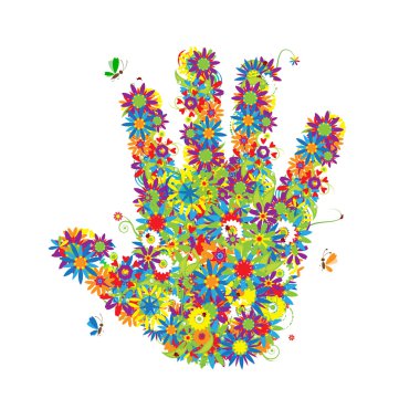 Floral hand shape. clipart