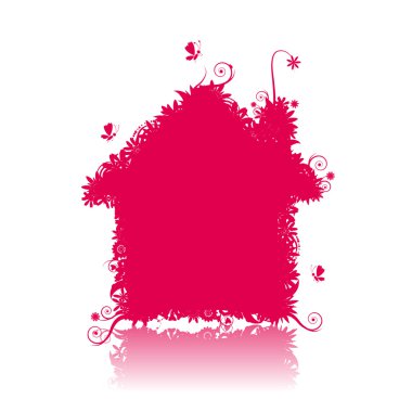 Floral house shape. clipart