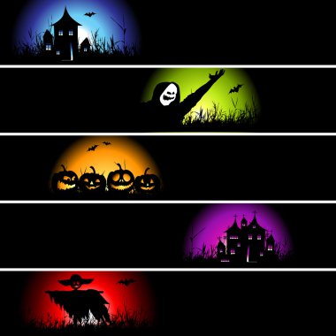 Halloween banners for your design clipart