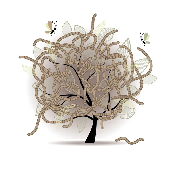 Worm-Eaten дерево — стоковий вектор