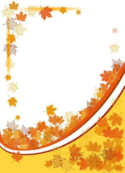 Fondo de otoño, hojas de arce — Vector de stock