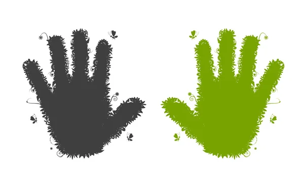 Silhouette en forme de mains . — Image vectorielle
