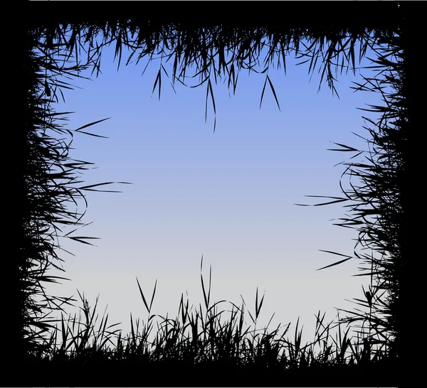 Gras silhouet frame — Stockvector