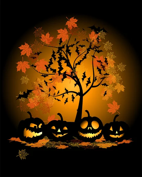 Halloween pumpkins illustration — Stock Vector