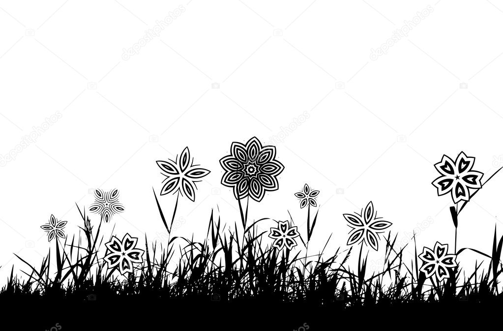 Grass silhouette background