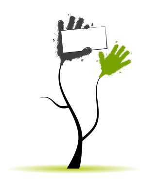 Hands tree with place for your text clipart