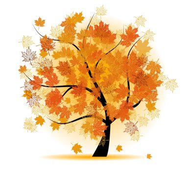 Maple tree, autumn leaf fall clipart