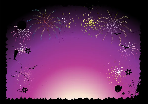 Fireworks, holiday night — Stock Vector