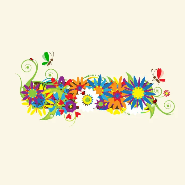 Moins le signe. Conception florale . — Image vectorielle