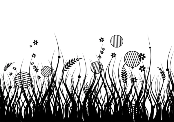 Silhouette de prairie sans couture — Image vectorielle