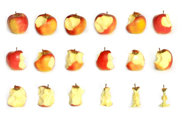 Яблуко їдять — стокове фото