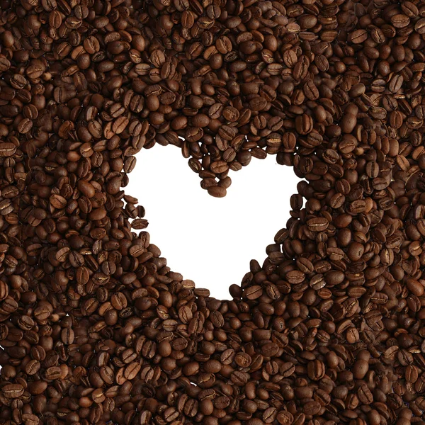 Kaffebönor på vit bakgrund — Stockfoto