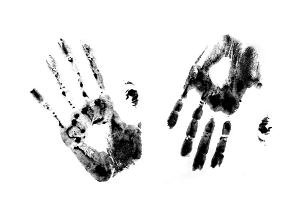 Отпечатки рук на белом — стоковое фото